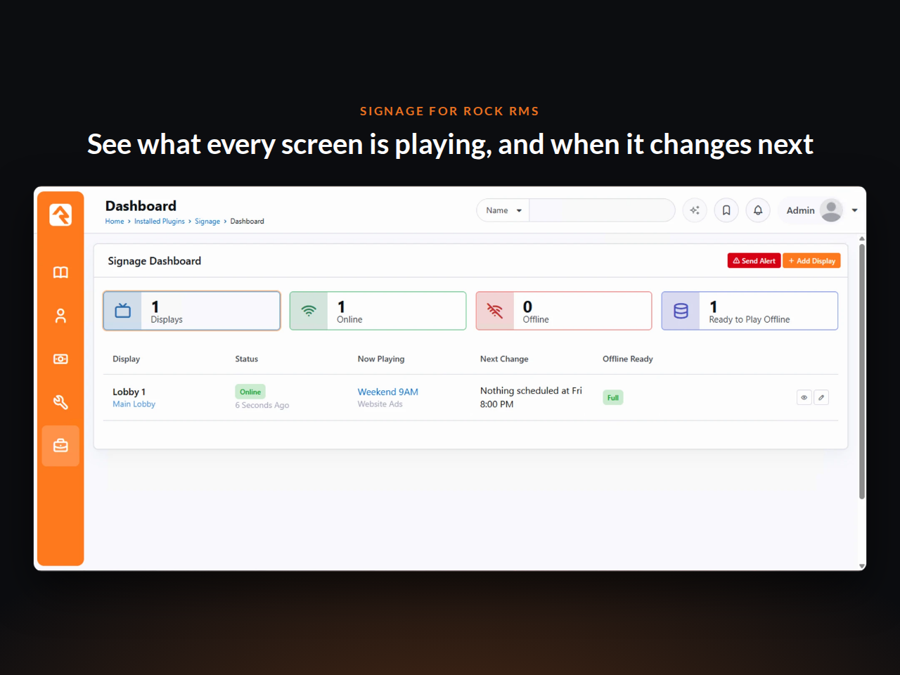 See what every screen is playing, and when it changes next